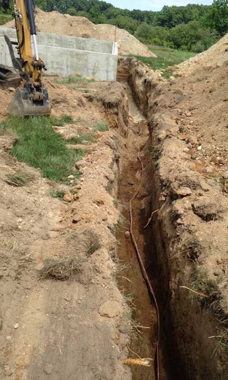 Septic system excavation